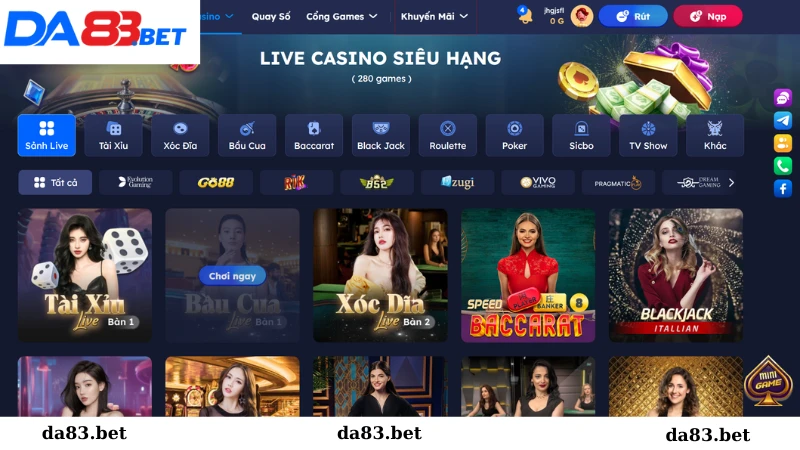 Nhà cung cấp live casino Da83